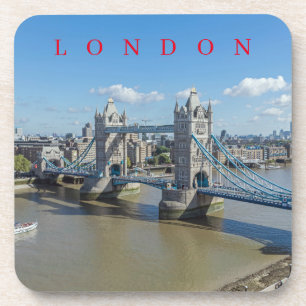 London Tower Bridge vue aérienne dessous de verre