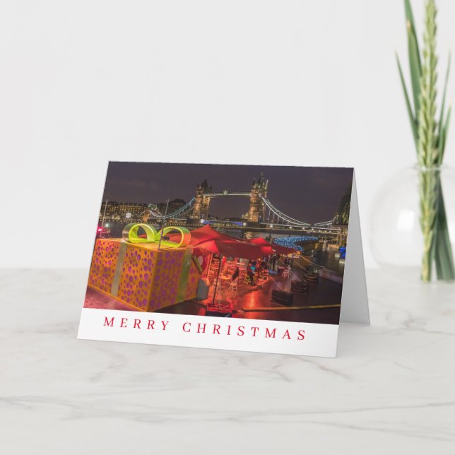 London Tower Bridge vue carte de Noël (Devant)