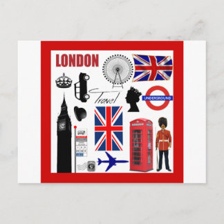 London Travel Collage Postcard