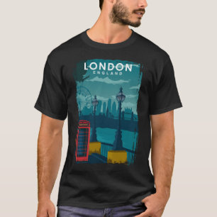 London Travel Poster with the skyline and more T-Shirt