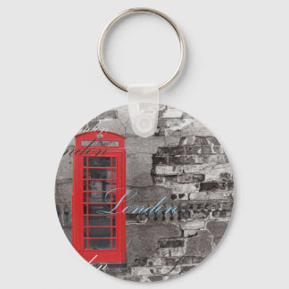 London Traveler Scripts Red Telephone Booth Keychain