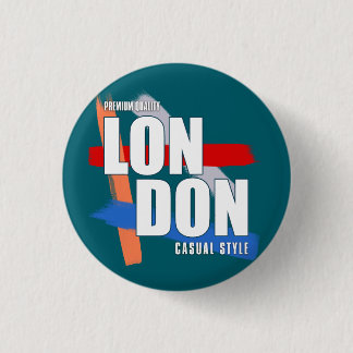 London Typography 1 Inch Round Button