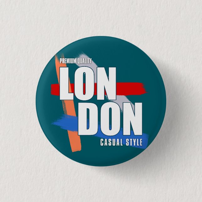 London Typography 1 Inch Round Button (Front)