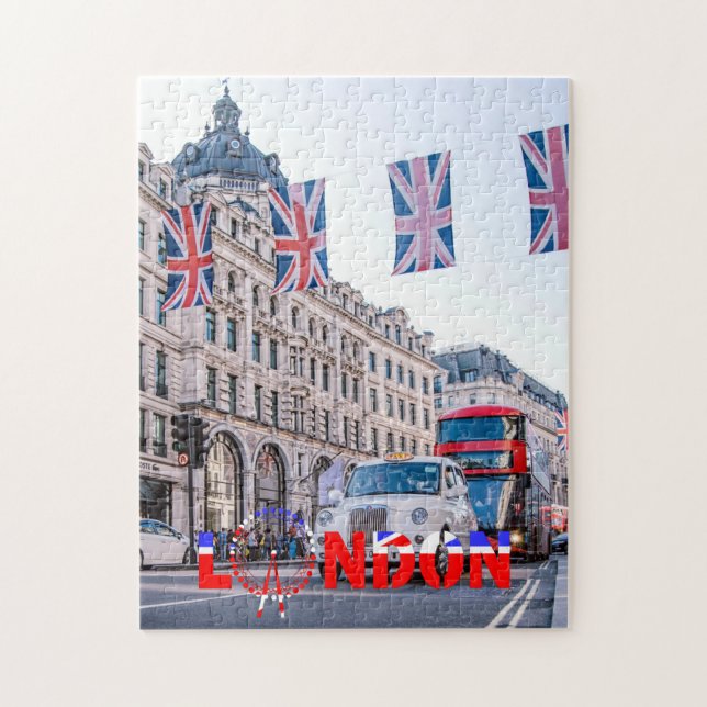 London UK Oxford Street Tourist Scene Jigsaw Puzzle (Vertical)