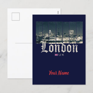 London Uk Skyline United Kingdom England vintage Holiday Postcard