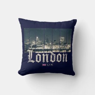 London Uk Skyline United Kingdom England vintage Throw Pillow