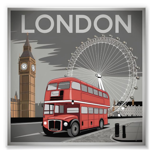 London UK vintage Photo Print (Front)