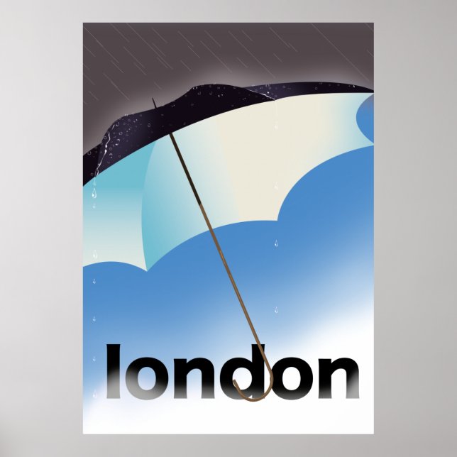 London umbrella travel poster (Front)