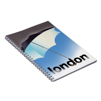London umbrella travel poster notebook
