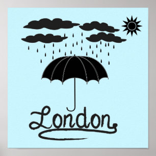 London Under An Umbrella Poster