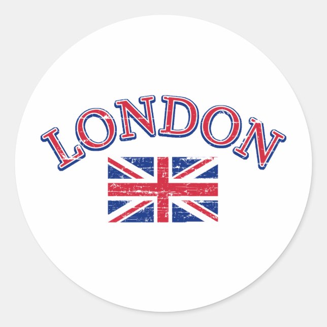 London Union Jack Design Classic Round Sticker (Front)