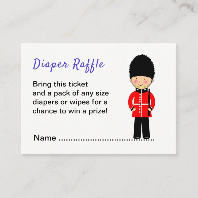 London Union Jack Theme Baby Shower Enclosure Card (Front)