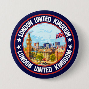 London United Kingdom                              3 Inch Round Button