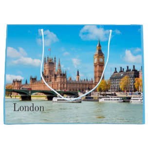 London, United Kingdom Big Ben View   Large Gift Bag
