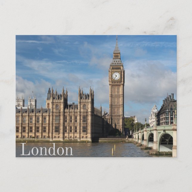 London, United Kingdom Big Ben View  Postcard (Front)