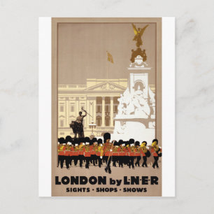 London Vintage Travel Poster Restored Postcard