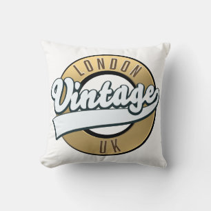 London Vintage UK retro logo. Trucker Hat Throw Pillow