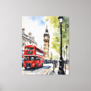 London watercolor art canvas print