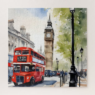 London watercolor art jigsaw puzzle