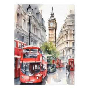 London watercolor art photo print