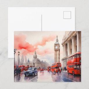 London watercolor art  postcard