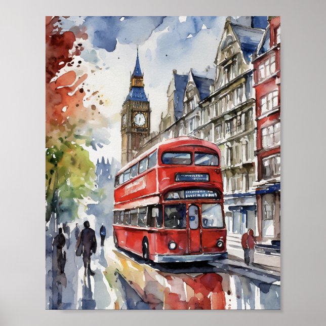 London Watercolor Art Print (Front)