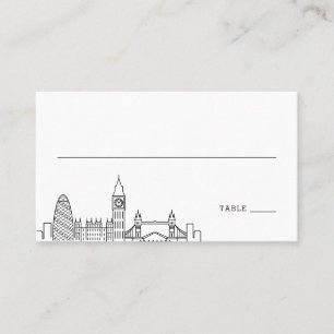London Wedding   Place Cards Front and Back