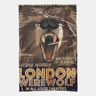 London Werewolf Vintage Movie poster Kitchen Towel