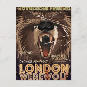 London Werewolf Vintage Movie poster Postcard