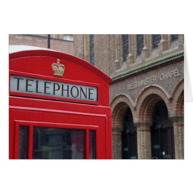 London - Westminster Chapel - Phone Box Card (Front Horizontal)