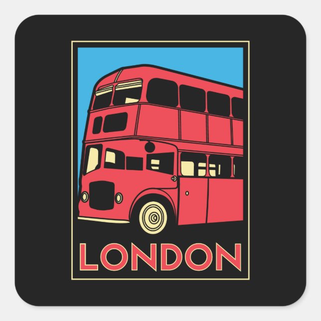 london westminster england art deco retro poster square sticker (Front)