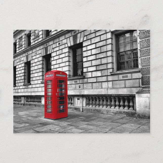 London-Westminster Red Phone Box Postcard (Front)