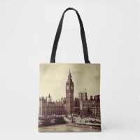 London Westminster with Big Ben and bridge. old,lo