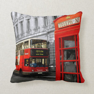 london with a touch of colour throw pillow