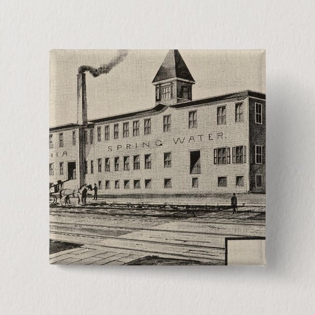 Londonderry Lithia Spring Water Co 2 Inch Square Button (Front)