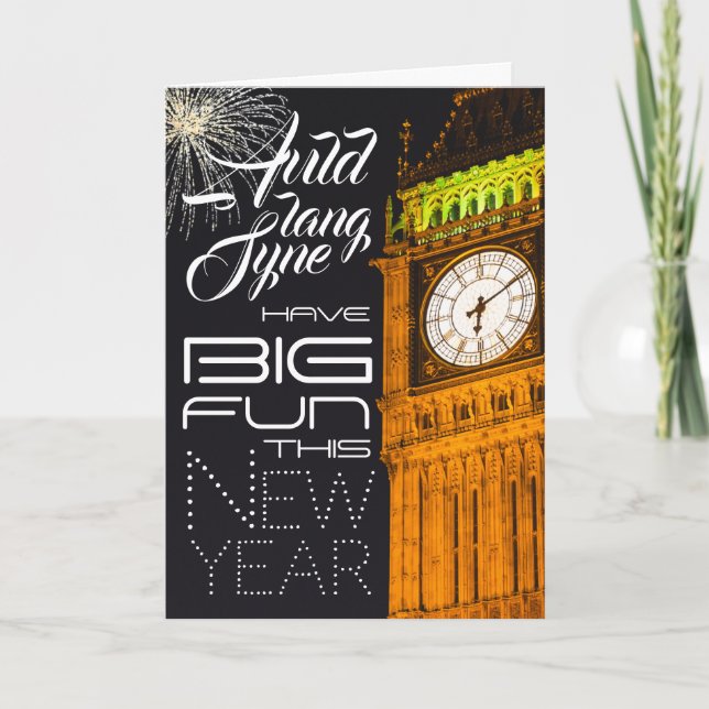London's Big Ben, New Year Greeting Card (Front)