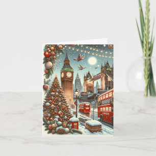 London's Festive Splendour - Vibrant Christmas Car Card