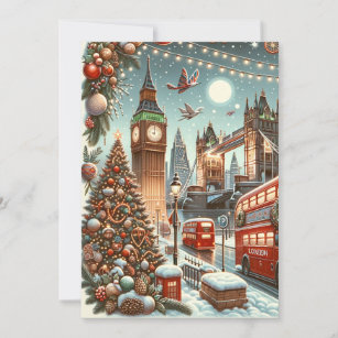 London's Festive Splendour - Vibrant Christmas Car Holiday Card