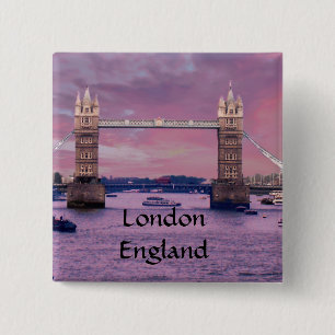London's Tower Bridge 2 Inch Square Button