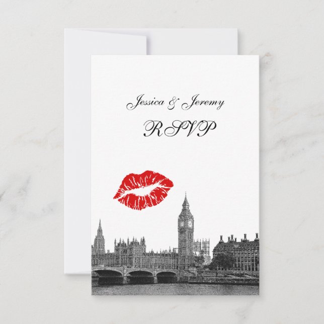 Londres Angleterre Skyline Kiss BW RSVP #2 (Devant)