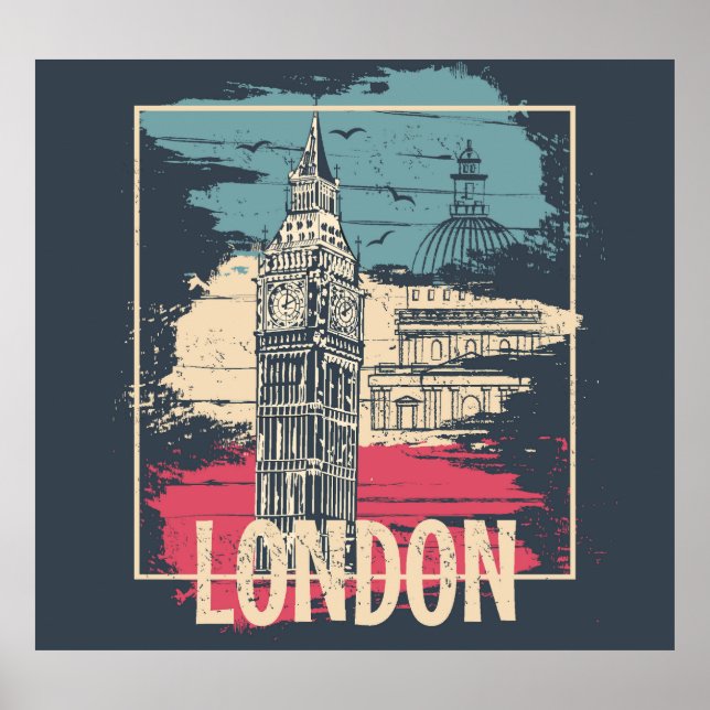 Londres Big Ben : Poster de typographie (Devant)