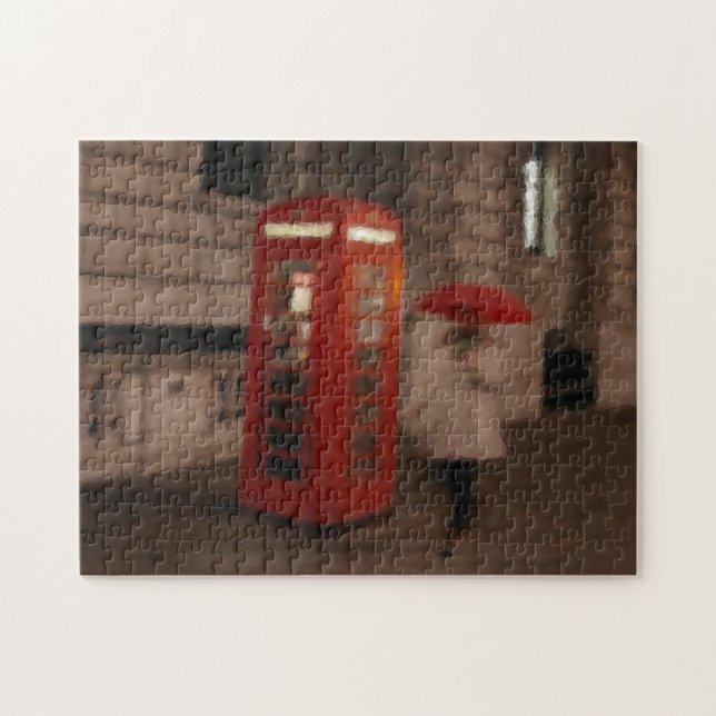 Londres - puzzle rouge de boîte/parapluie de (Horizontal)