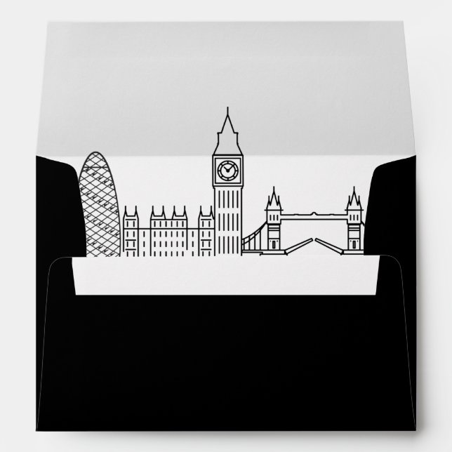 Londres Skyline | Enveloppe préadressée (Dos (Bas))