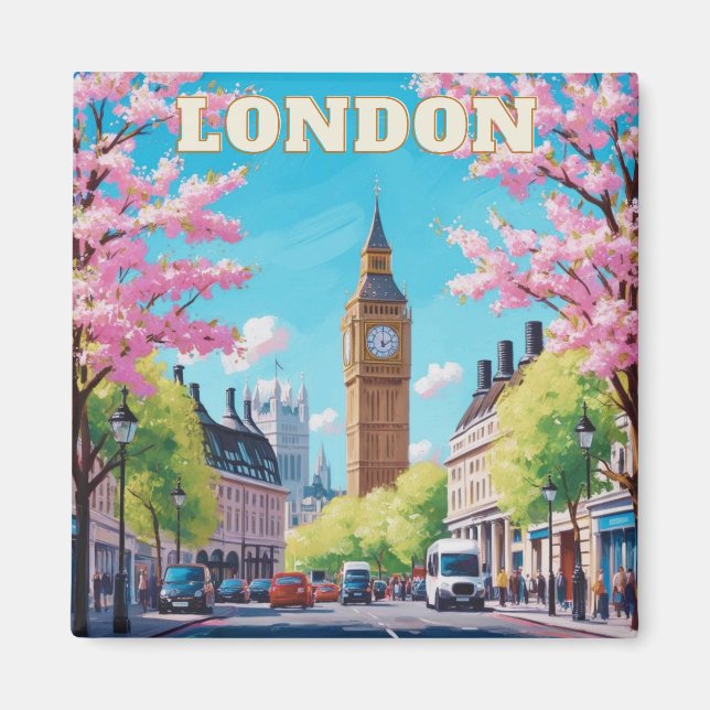 Londres Skyline Fridge Magnet - Iconic UK Souvenir (Devant)