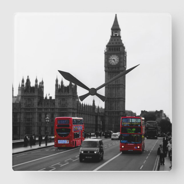 Londres tour Bus et Big ben horloge murale (Recto)