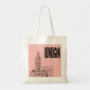 londres vibes sac fourre-tout (coton rose bonbon)