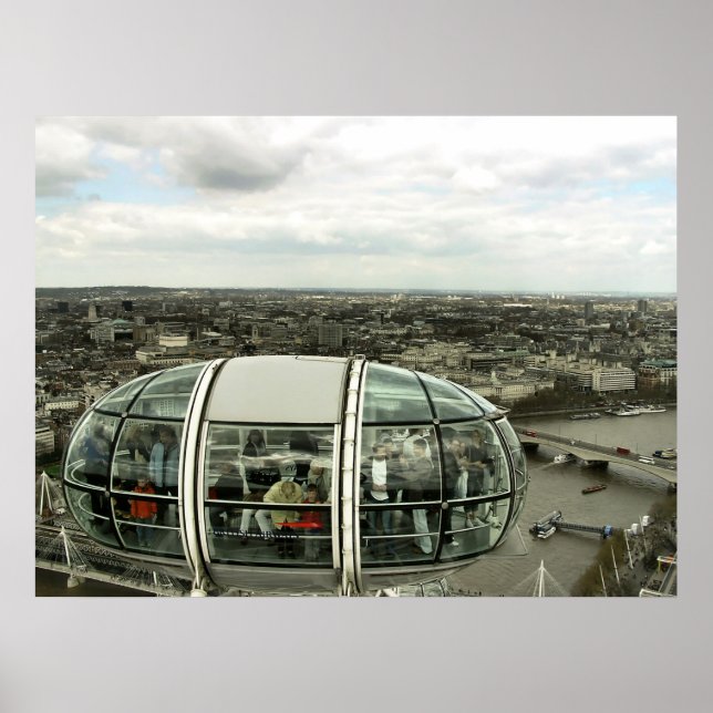 LONDRES VIEW VIA LONDON EYE PODS Poster (Devant)