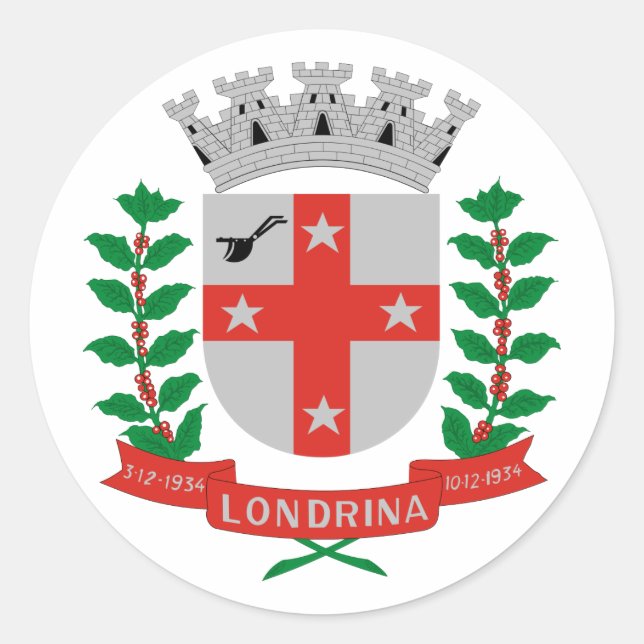 Londrina Parana, Brazil Classic Round Sticker (Front)