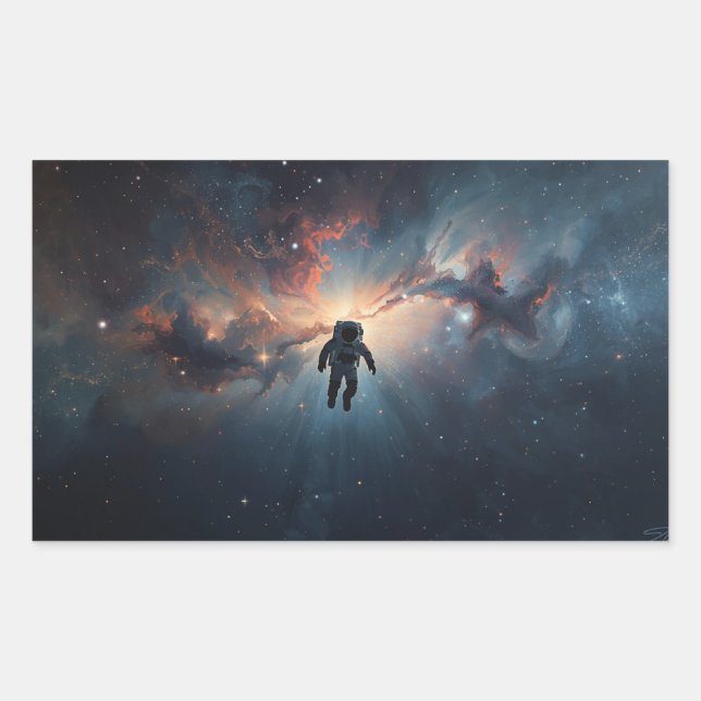 lone astronaut floating through the vastness  sticker (Front)