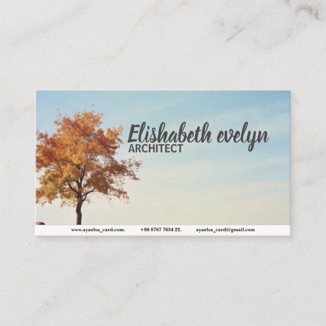 Lone Autumn Sentinel Business Card (Front)